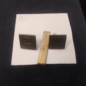 Simmons Square and Stamp Vintage Cufflinks and Tie